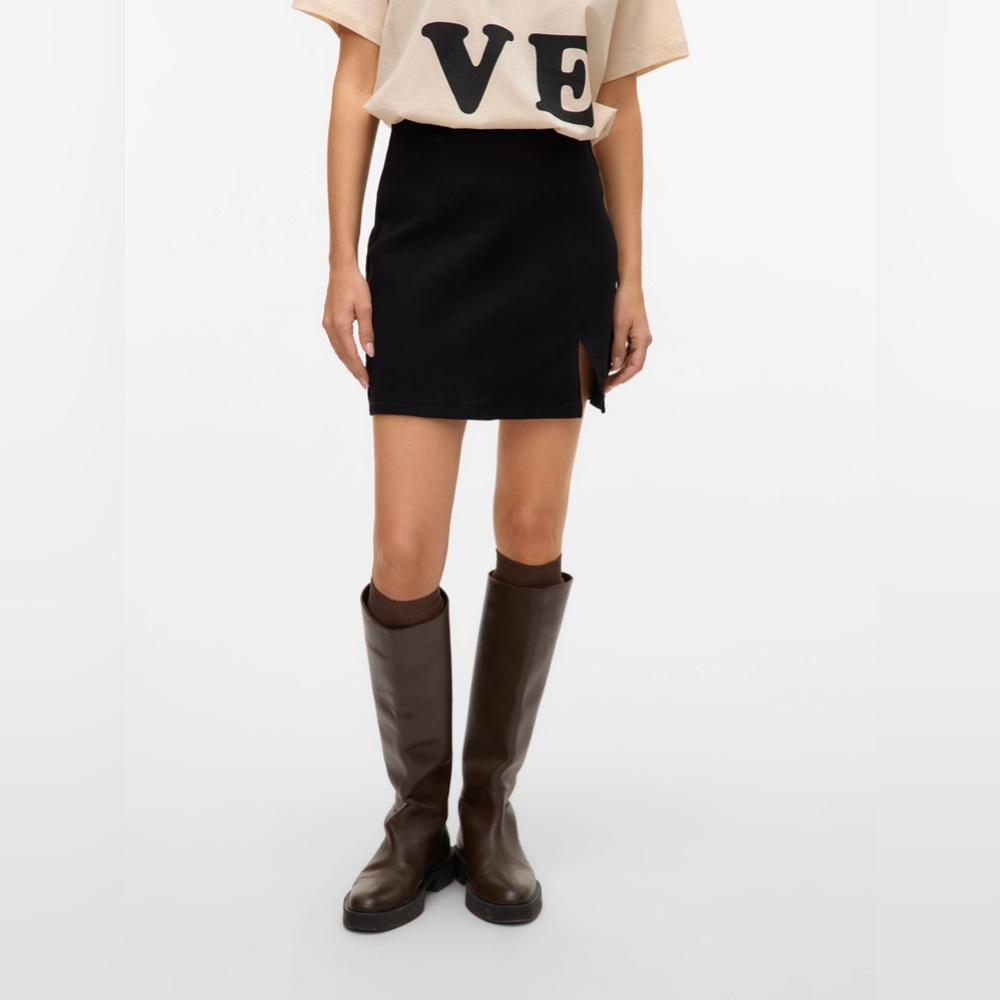 BLACK HIGH WAIST SKIRT - VERO MODA